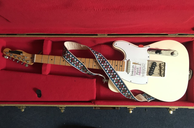 Fender Telecaster Standard MIM Arctic White + E-Guitar Case Tweed