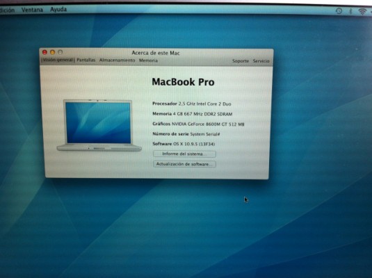 Apple macbook pro Core 2 Duo 2.5 15" A1260