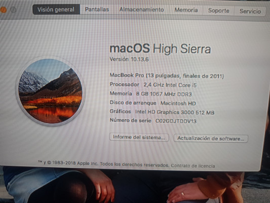 Vendo MacBook pro 13" 2011