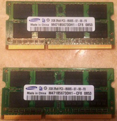 Memoria RAM 2x2 Gb DDR3 1066 MHz