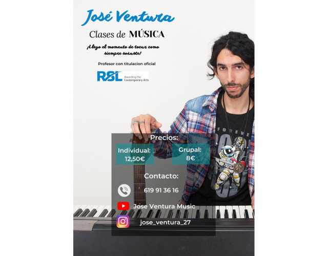 Clases de Música para Guitarra/Piano/Ukelele/Bajo