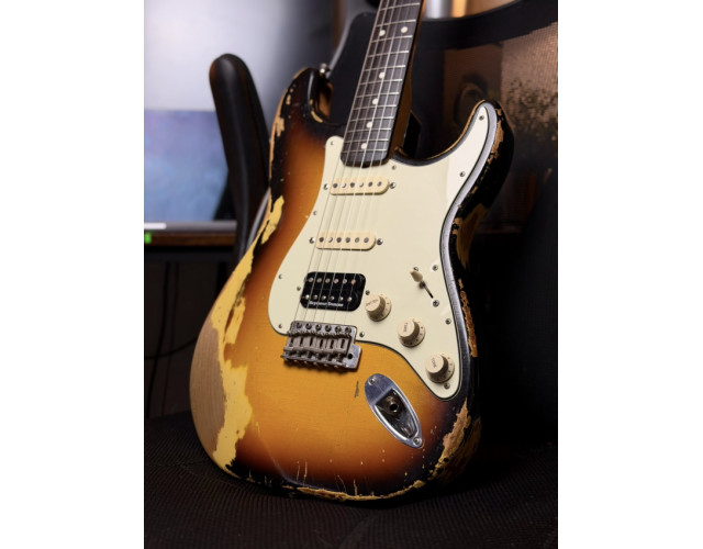Stratocaster MJT + Allparts - Partcaster Heavy Relic Sunburst HSS