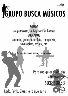 Músicos para proyecto en Valladolid. Seriedad y compromiso