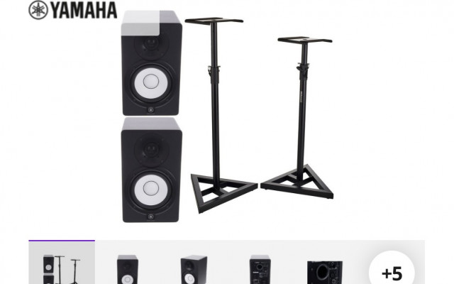 Monitores Yamaha HS 5 + Soportes 90cm/130cm