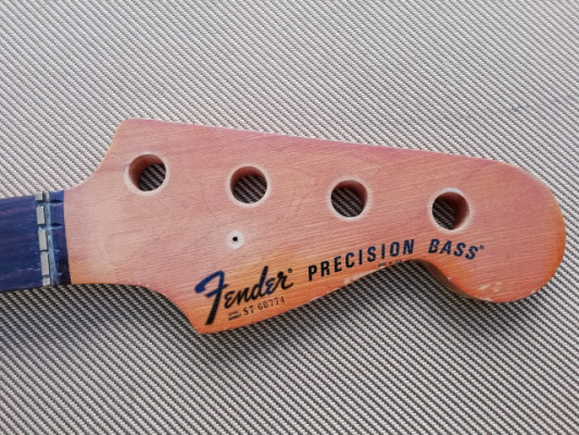 Mástil Fender Precision fretless de 1978