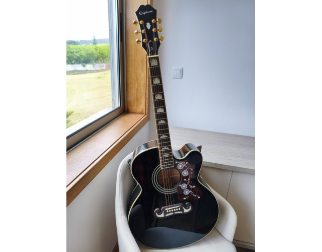  Epiphone EJ-200SCE Black (eSonic2 System) - 