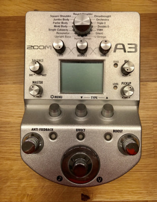 Zoom A3 - pedal de previo, efectos y DI