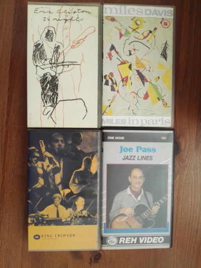 Vídeos Clapton, Miles Davis, Joe Pass y King Crimson