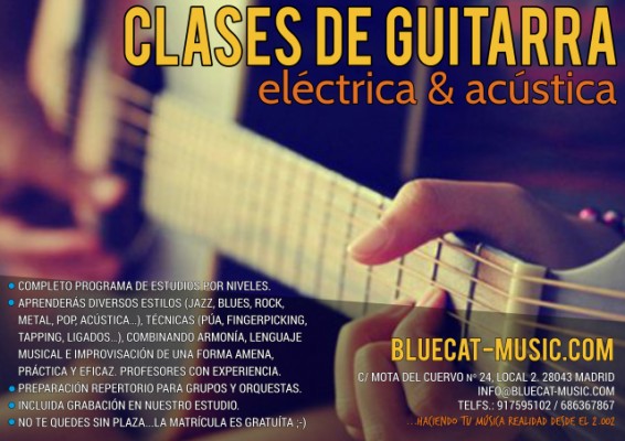 CLASES de GUITARRA eléctrica y acústica en HORTALEZA