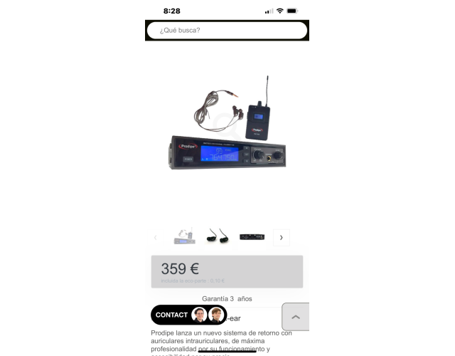 Sistema inalámbrico in ears Produce IEM 7120
