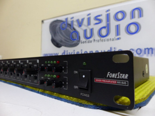 Preamplificador Fonestar mezclador 8 canales linea/Micro de 1º rack