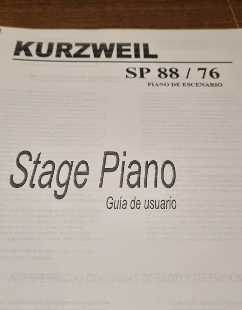 Kurzweil SP 88 / 76 Manual de usuario en Español