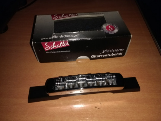 Puente Schaller STM C con rodillos adaptado para guitarra de caja
