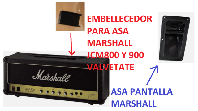 accesorios marshall EMBELLECEDOR  jcm800 y 900, asa marshall para pantallas 1936/1960 etc