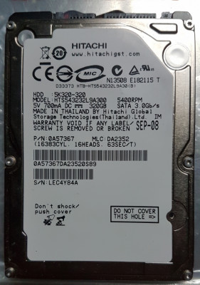 Disco duro 2,5" 320GB HITACHI portátil