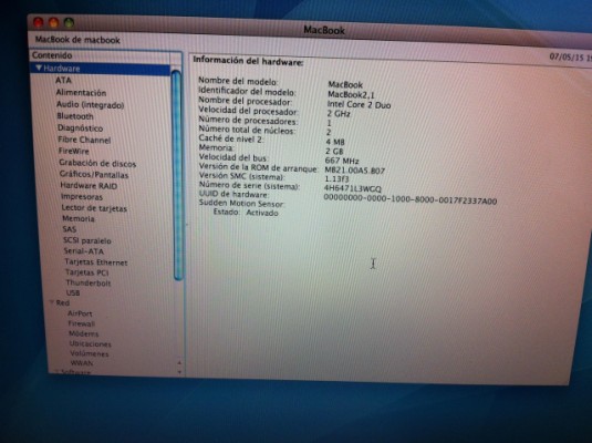 MacBook Core 2 Duo 2.0 13" (Black Edition)-SIN FIREWIRE