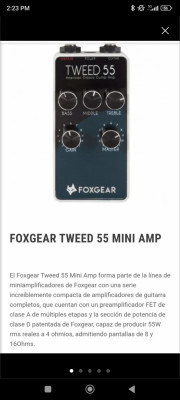 Ampli formato pedal Foxgear Tweed 55