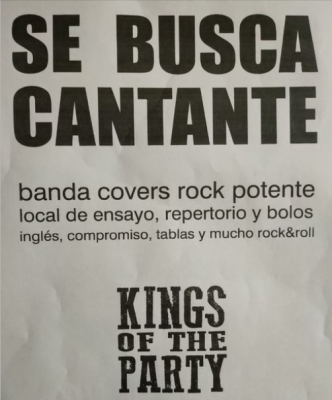 Se busca cantante para banda de covers rock n roll potente (Valencia)