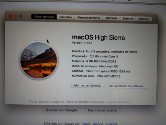 Macbook Pro 2012 13"