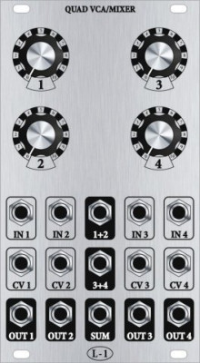 Eurorack L-1Quad VCA/Mixer