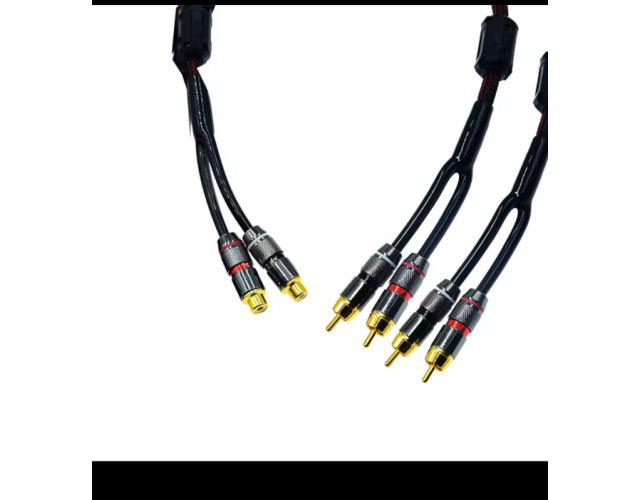 2 Cables RCA  Hembra  A 4 Rca Macho  Alta Gama Con Ferrita