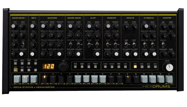 Erica Synths Hexdrums, Erica Synths Delay Flanger Ensemble, Nightverb, Malekko Manther Growl