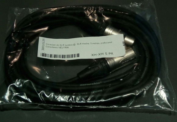 Cable XLR de 5 mts. Conectores NEUTRIK