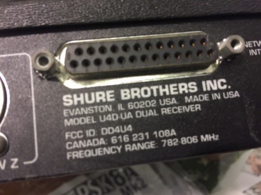 Receptor dual Shure U4D-UA