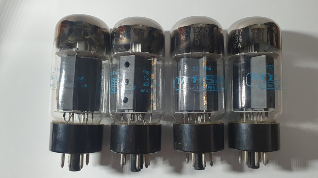 (PAREJA) Válvulas Sylvania 6CA7 NOS (EL34) Pareja matched tubo hifi phono
