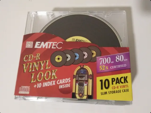 CD virgen EMTEC efecto vinilo.