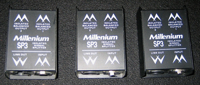 3x Millenieum SP3 Isolated Audio SIgnal Splitter nuevos sin usar