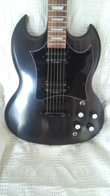 Guitarra SG Custom, gris acero traslucido