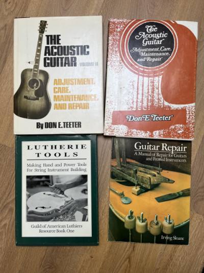 Libros varios sobre guitarras, ajustes, Luthier,construcción,mantenimiento