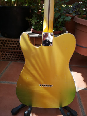 MJT-ALLPARTS(Lic, Fender.).telecaster firemist gold custom relic USA