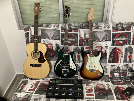 Maton EBG808 TE , Duesenberg double Cat , Fender Stratocaster 60 aniversa