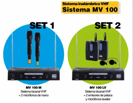 Microfonos AMS MV 100M y MV 100LV