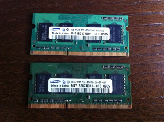 memoria ram (2x1Gb) macbook pro