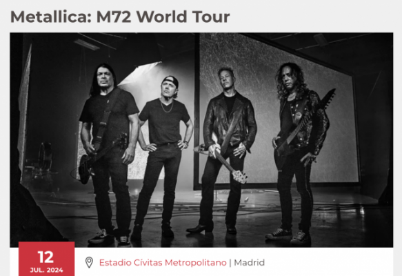 2 Entradas Excelente Grada Metallica 12/07/2024 Civitas, Madrid. 150€ c/u!