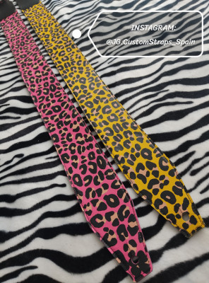 POR ENCARGO: Correas leopardo GLAM 100% cuero guitarra