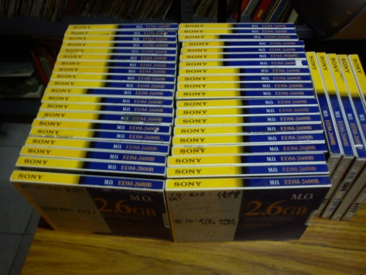 45 unidades Sony edm-2600b, 5,25" mo Disk 2,6 gb, discos magneto-ópticos