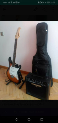 Guitarra eléctrica+ amplificador+ funda acolchada