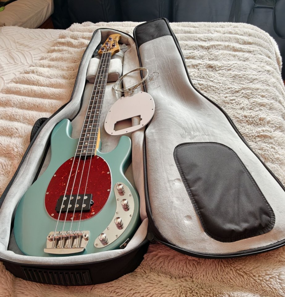 Musicman Sterling StingRay Ray34 Dorado Green (Sherwood Green) con extras de segunda mano · Foto 9 de 10 · Lugo · 849 €