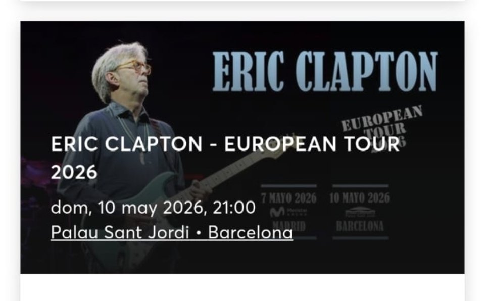 Entrada Eric Clapton Barcelona