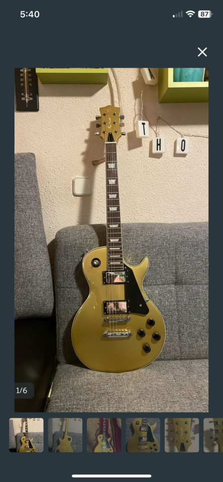 Guitarra Vorson modelo Les Paul Gold Top