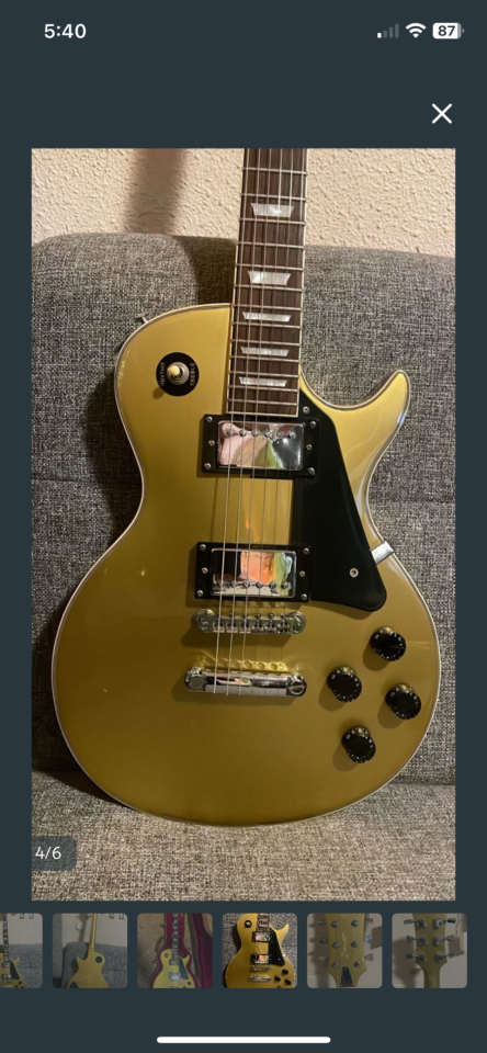 Guitarra Vorson modelo Les Paul Gold Top
