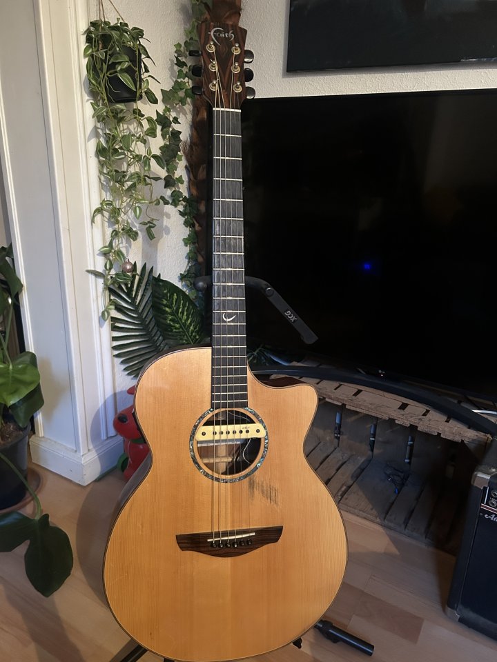 Faith Venus Cutaway Electro-Acoustic Guitar con Funda + LR Baggs M1