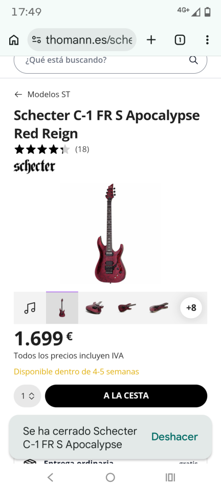 Scheter C-1FR S Apocalypse de segunda mano · Foto 4 de 10 · Málaga · 1100 €