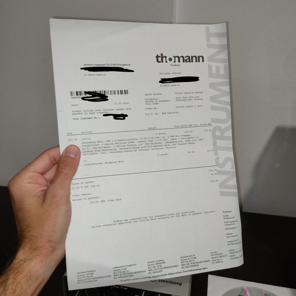 Tarjeta de sonido USB Steinberg UR22