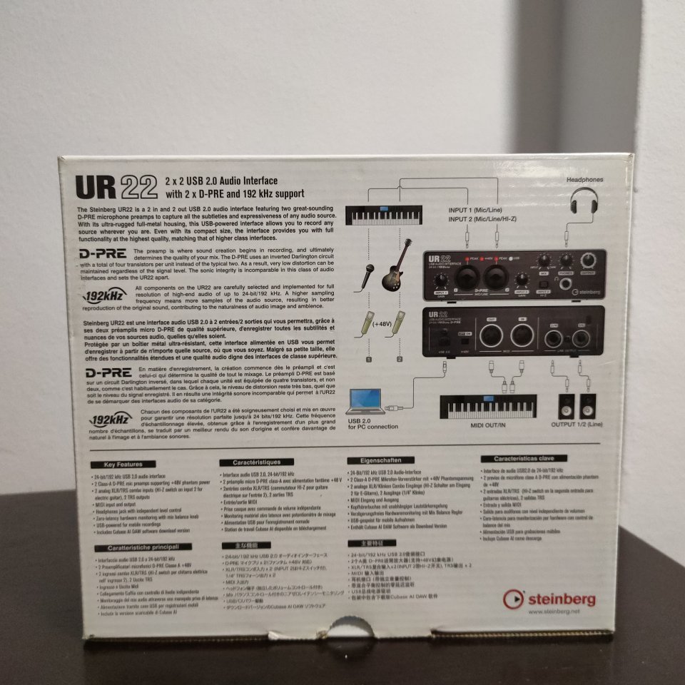 Tarjeta de sonido USB Steinberg UR22