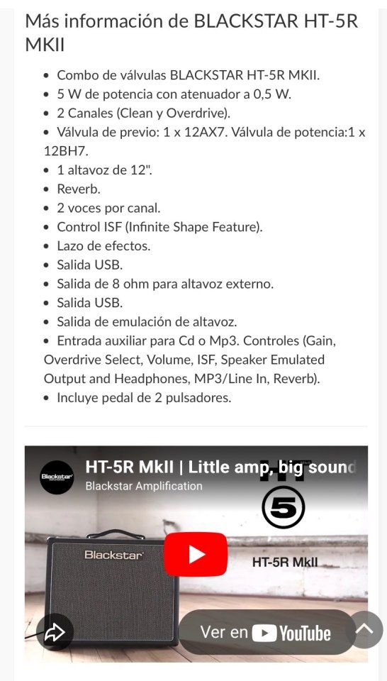 Blackstar HT-5 MKII - REBAJA (envío gratis)